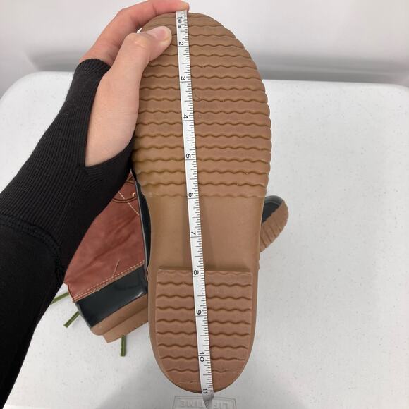 Adriana Brown Black Tan Red Plaid Flannel Lined Lace Up Duck Winter Rain Boots - Picture 11 of 11